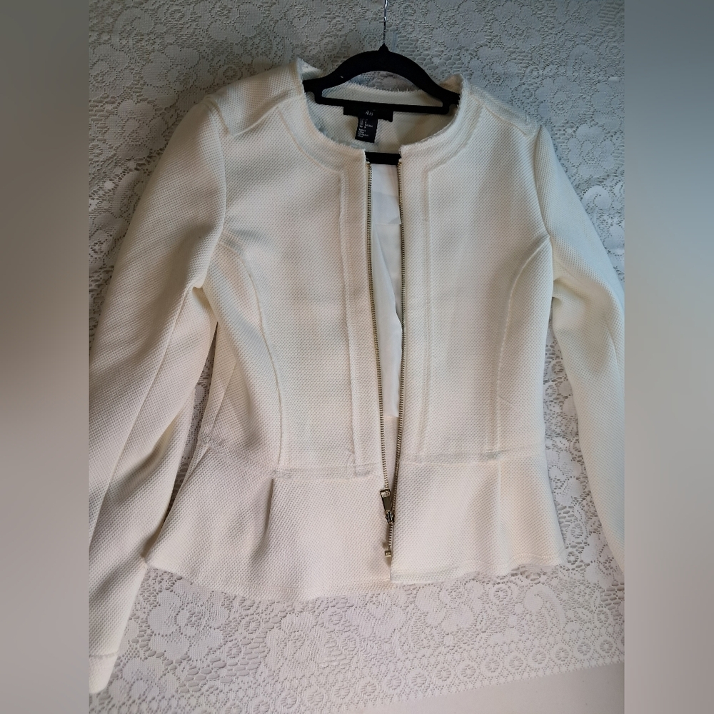 NWT H&M White JACKET Size 8 - Picture 7 of 16
